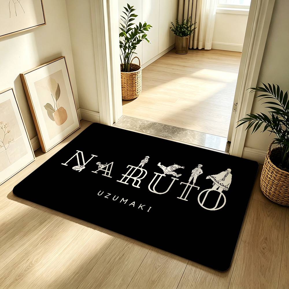Anime N-Naruto Cool Carpet Bathroom Anti-slip Mat Door Mat Home Decoration Mat Entrance Door Mat Scratch-resistant Door Mat