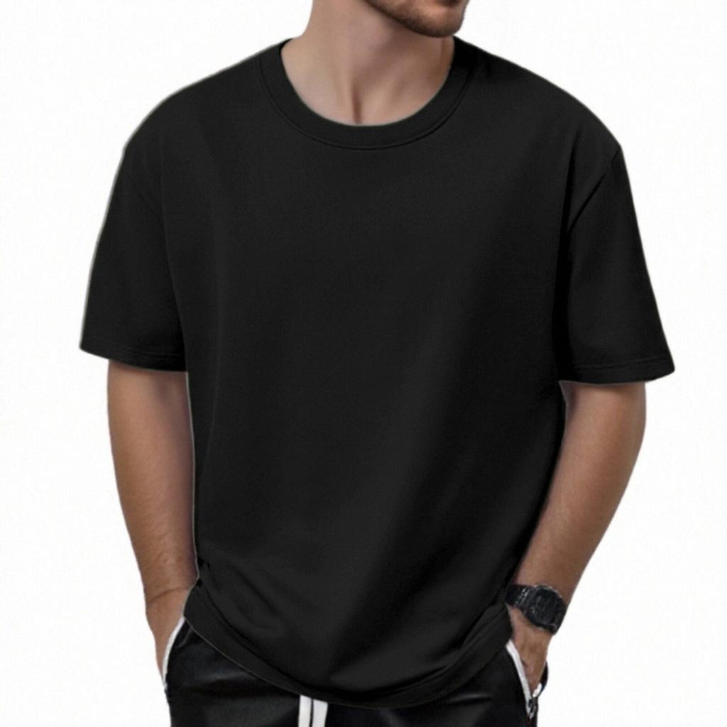 Футболка мужская 320G хлопок короткий рукав футболка мужская летняя свободная короткий рукав однотонный цвет непроницаемый хлопок