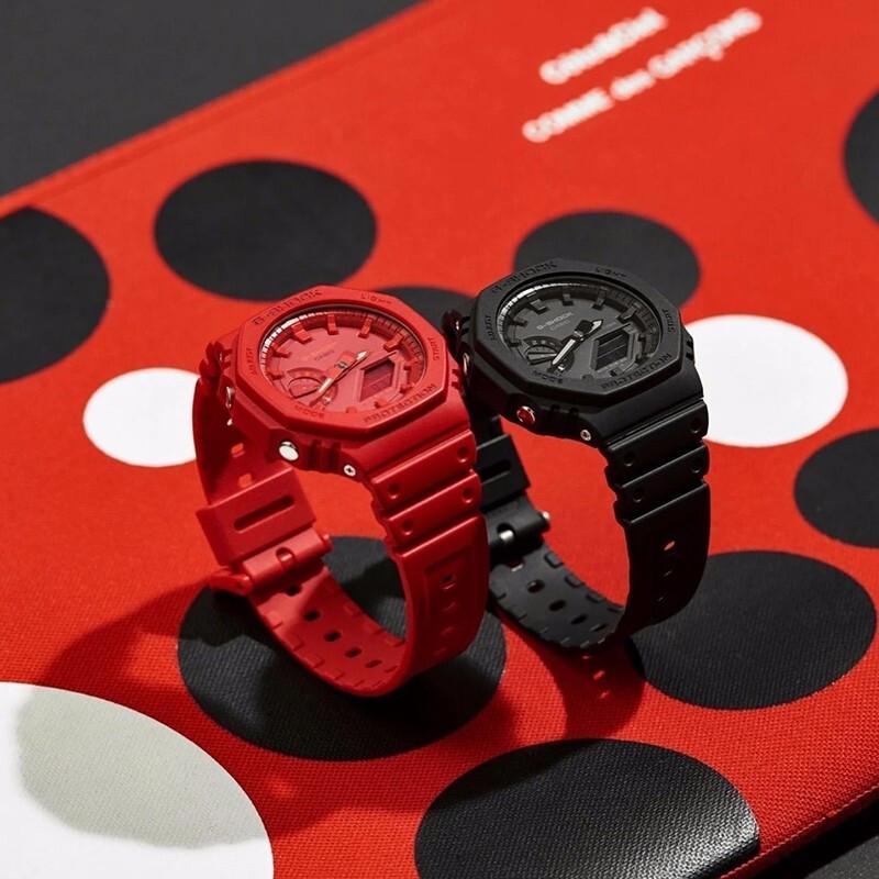 Casio Человек-паук Цвет Побережье Восьмиугольник Водонепроницаемый Кварцевый Механизм Смоляной Ремешок Японские и Корейские Часы Мужские Часы Красный Циферблат GA-2100-4APR-person