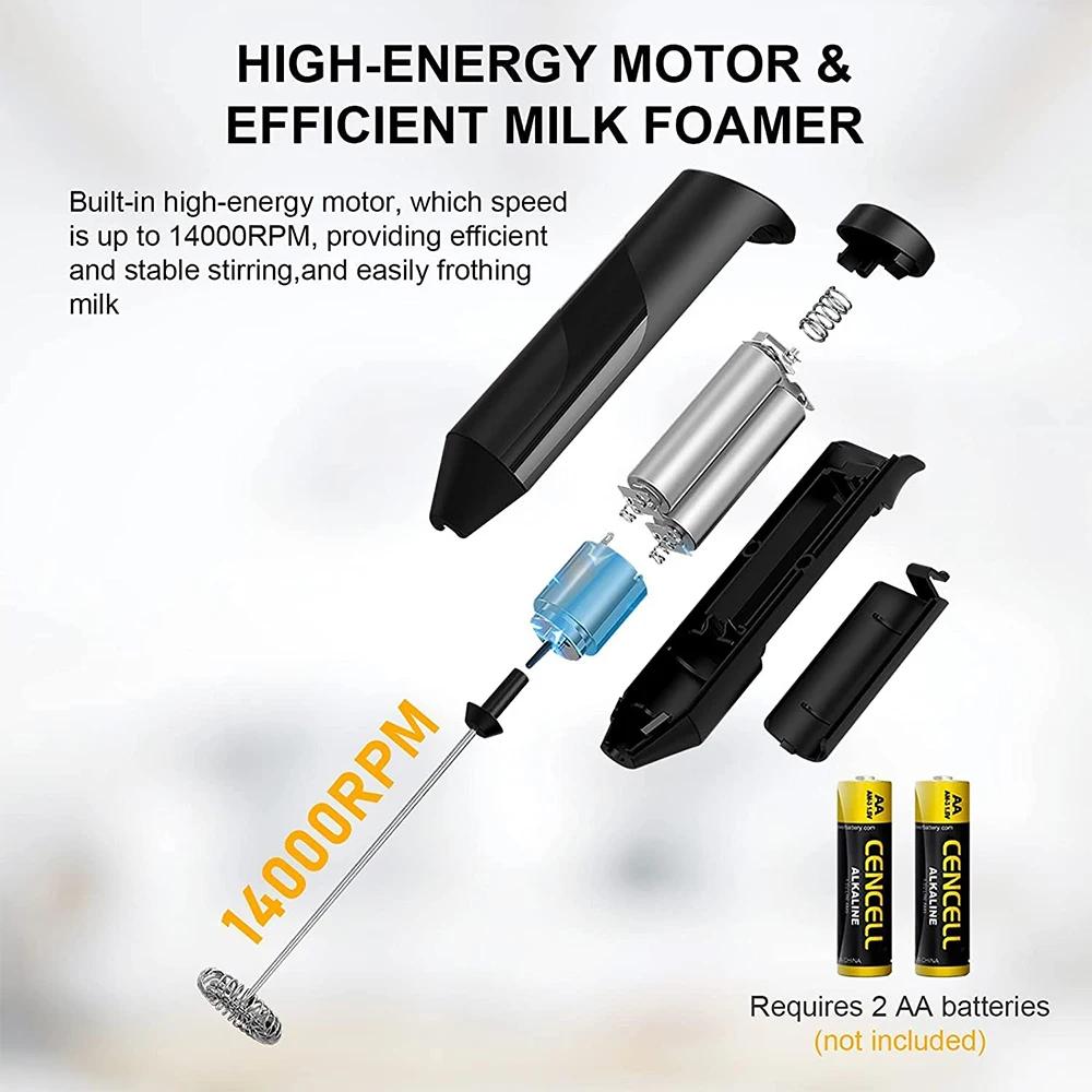 Электрический вспениватель молока, кофеварка, ручной венчик, взбиватель, пенообразователь, миксер для напитков с подставкой, кухонный инструмент для размешивания молока, кофе, яиц