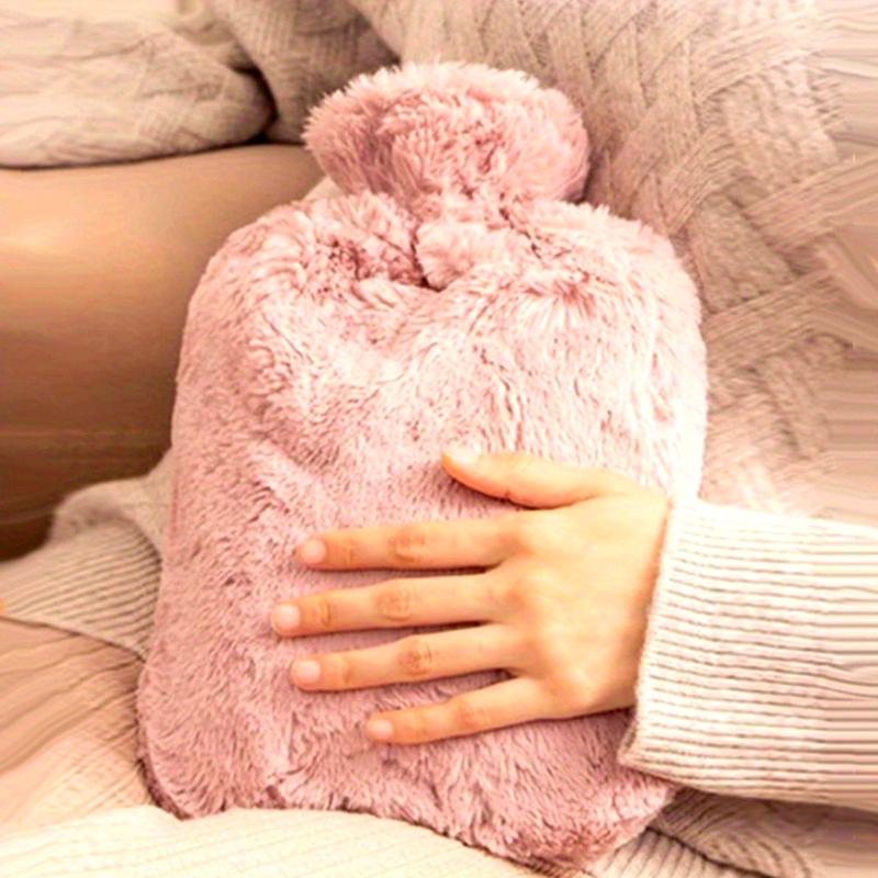 1pc 33.81oz/ 67.63oz Large Capacity Plush Hot Water Bag: PVC Material, Hand Warmer Perfect for Bed