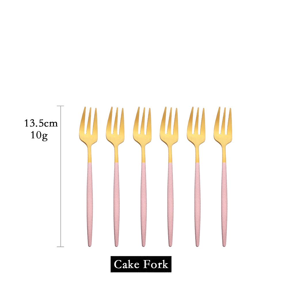 6 шт. мини-набор вилок для фруктового торта, закусок из нержавеющей стали, чай, набор вилок для фруктов, десертная вилка, белое золото, маленькая вилка для салата, посуда