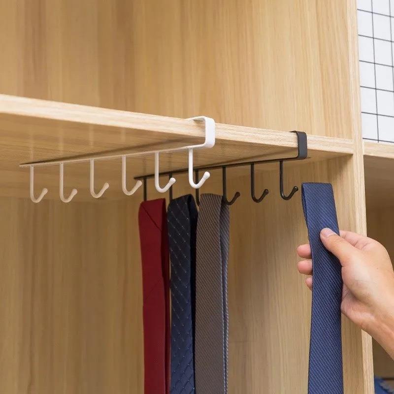 Seamless Nail-Free Kitchen Iron Hook for Cabinet Storage, Bedroom Wardrobe, Wall Partition Rack
