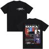 Maka Aura 2025 Tour Merch Rapper Shirts for Men and Women, Fashionable Vintage Street Shirt, Casual Short Sleeve Cotton Shirt