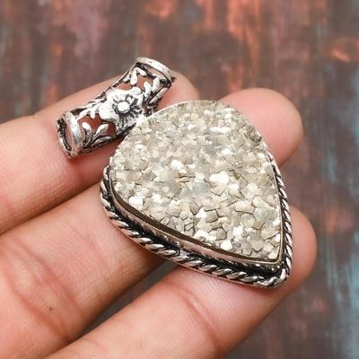 Подвеска из стерлингового серебра 925 пробы с пиритом и драгоценным камнем ручной работы на День Благодарения