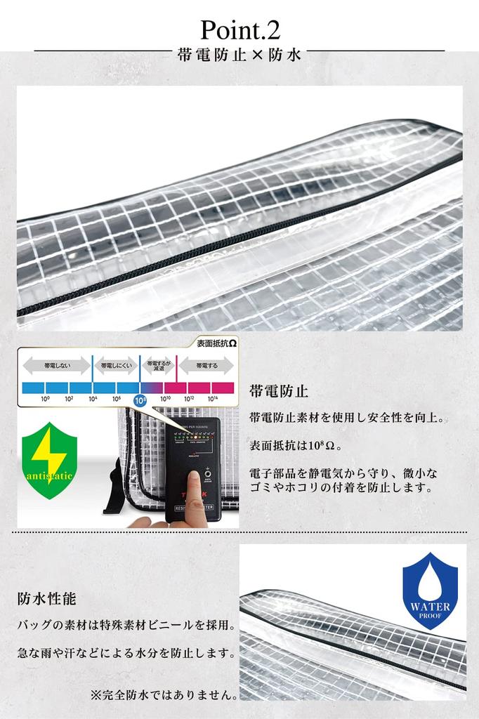 Engineer Bag LL Size 40 X 30 X 10cm Transparent Tool Bag Shoulder Bag Clean Room Bag for Work Engineer Clear Bag Clear Bag Antistatic Clean Bag Large