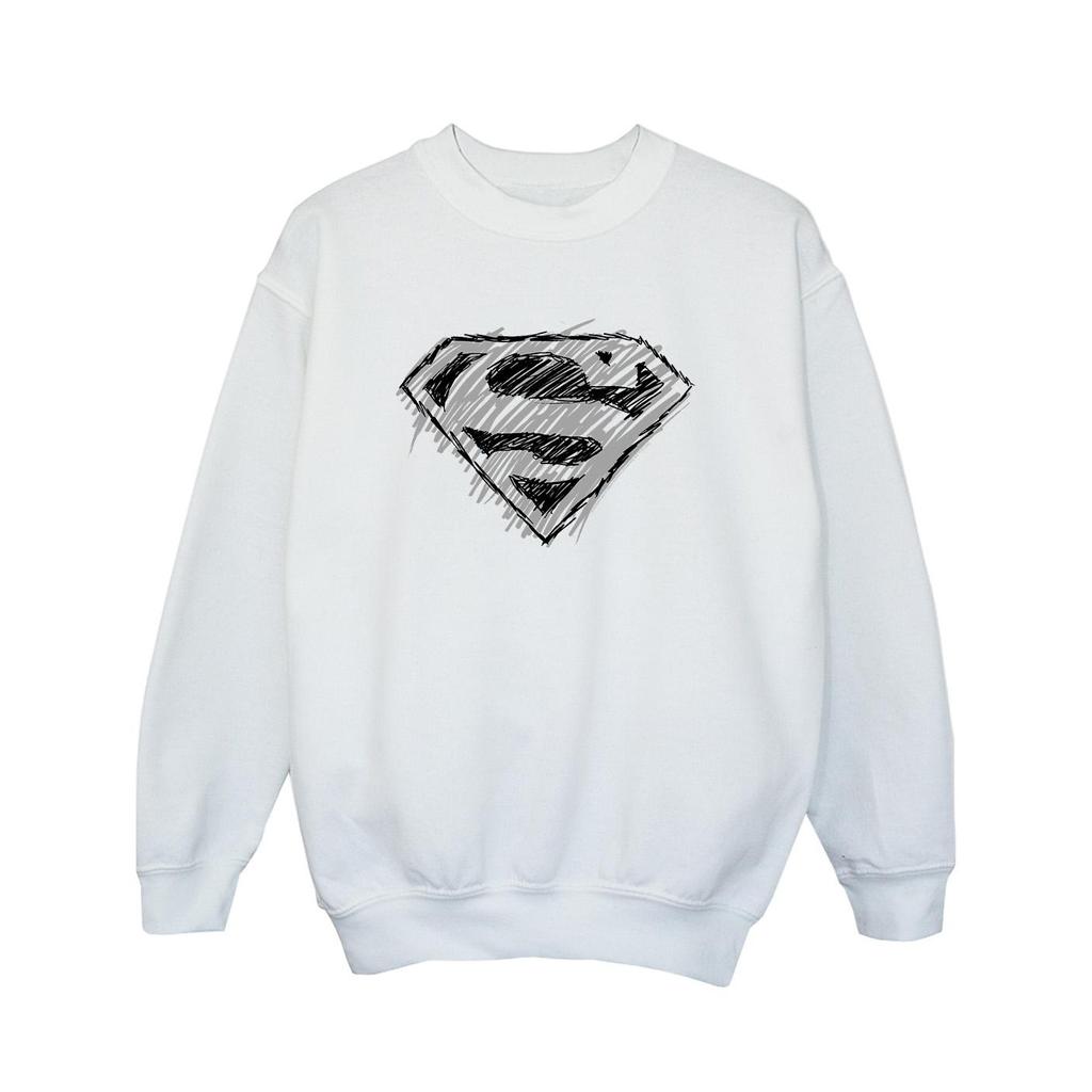 DC Comics Girls Superman Logo Sketch Sweatshirt