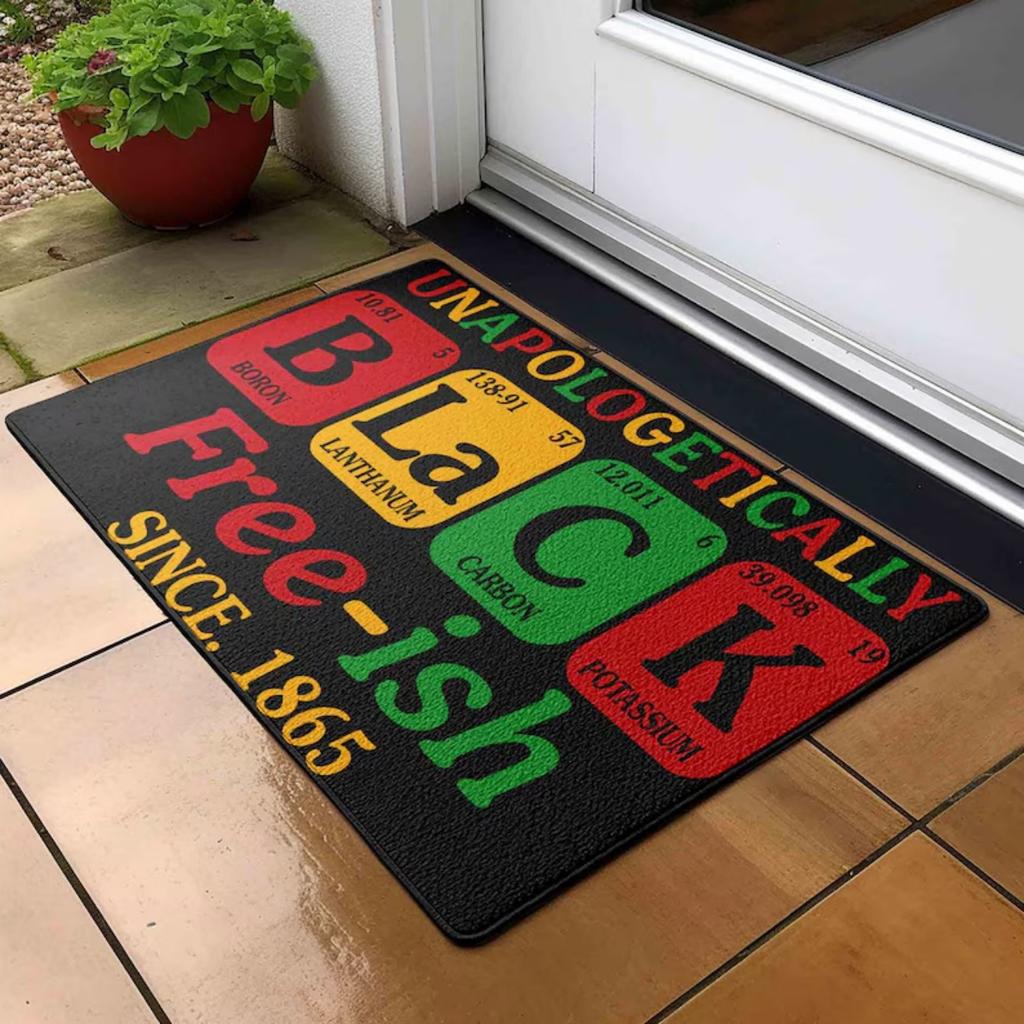 I Was Once Free Juneteenth Doormat - Black History Month Non-Slip Floor Mat - Washable Historical Decor Carpet Rug Mat