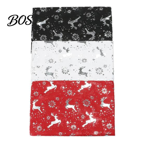 Soft Festive Neck Warmer Christmas Theme Scarf for Women, Glitter Sparkly Foil Reindeer Fashionable Seasonal Wear Print Scarves, Lightweight