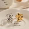 Yori Stainless Steel Creative Individualistic Ball Ring 2024 Colorfast Popular Party Personalized Exaggerated Charms Jewelry Wom