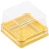 UPKOCH 50 шт. Пластиковые квадратные коробки для лунных пирожных, Золотая упаковка для десертов, Контейнер для одного маффина, Маленький прозрачный пищевой, 2,16"x1,85"x1,57"