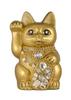 Lucky Cat Jewelry Cat Right Paw Raised Ceramic Lucky Good Feng Shui Offering Box (L-SIZE, Gold) / - Cat, Maneki-neko, Luck, Figurine, (jw_L Gold)