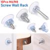10Pcs Bathroom Transparent Kitchen Holder Rails Nut Suckers Wall Hook Suction Cup Screw Wall Rack