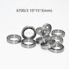 Металлические герметичные хромированные стальные подшипники тонкостенного типа 6700-3   10 шт. 10*15*3(мм)