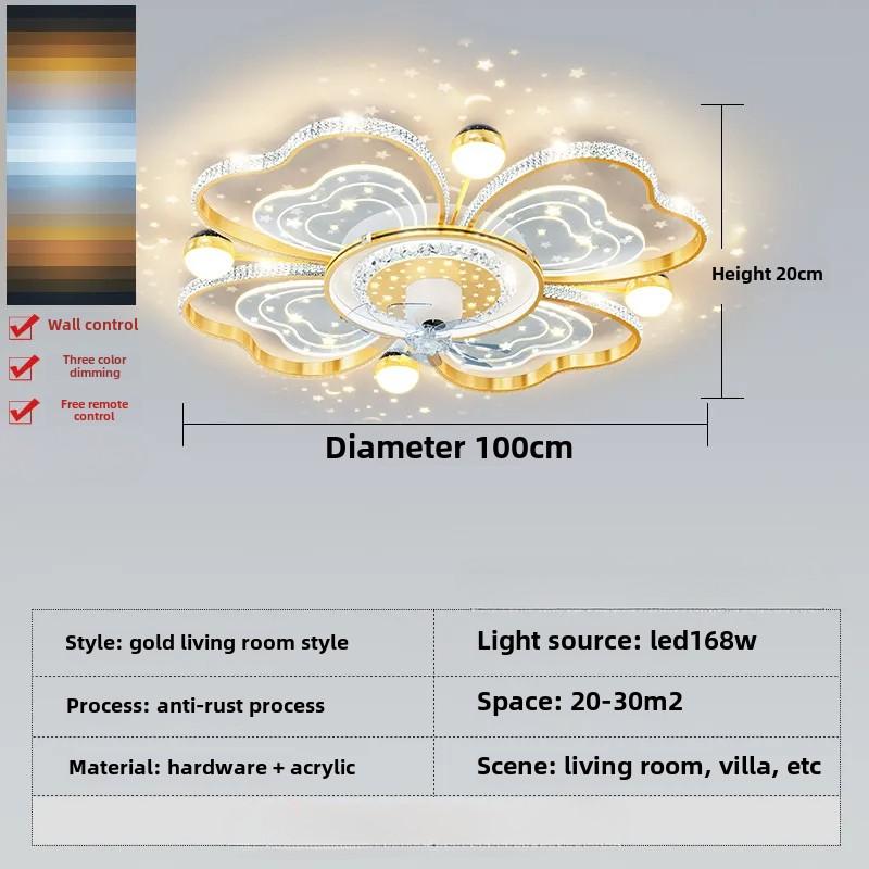 Люстра для гостиной, невидимый потолочный вентилятор, лампа, роскошный вентилятор Starlight