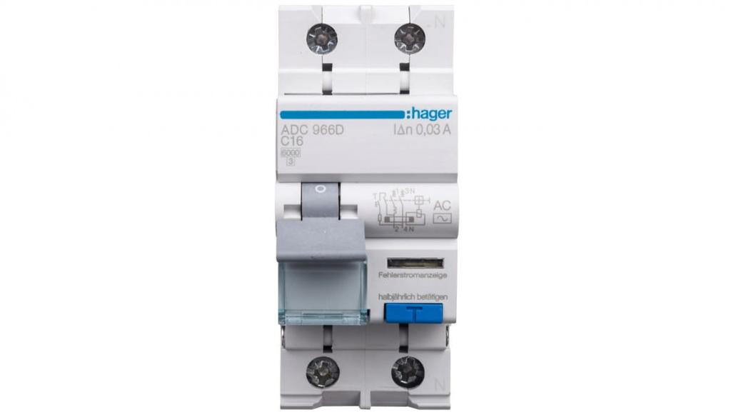 RCBO 2P C16A 0.03A differential circuit breaker Type AC ADC966D