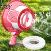 Portable Bubble Maker with Solution Air Cannon Toy for Kids, Handheld Powered Blower Outdoor Machine Toddlers 10 Refills, Battery-Free Practical Joke