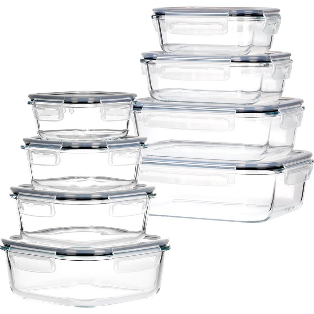 Glass food containers with lid and seal 8 pcs.