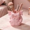 Student Desk Accessories Cute Bow Puffer Jacket Pen Holder, 3D Printed Desktop Organizer, Decorative Makeup Tool Organizer Brush Cup, Creative Storage
