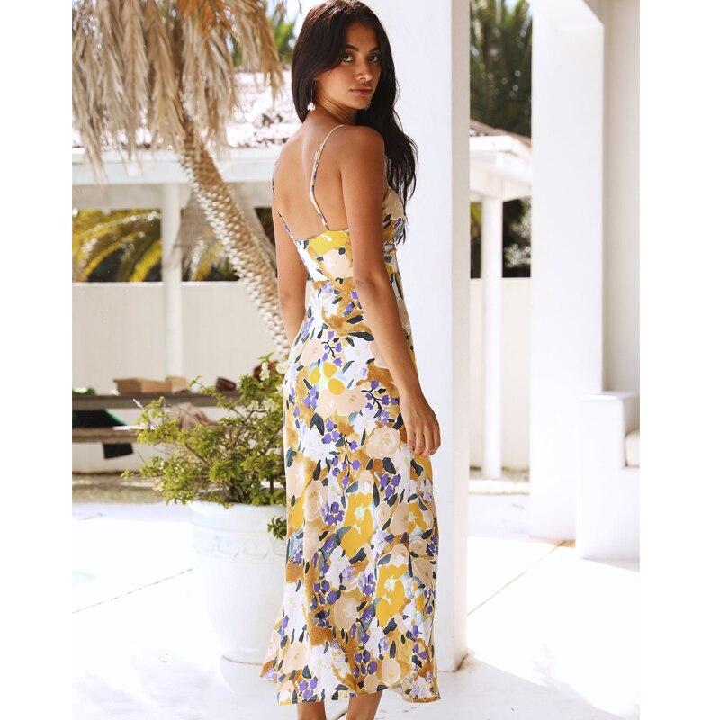 Летнее модное шифоновое винтажное платье, женское длинное платье без рукавов с цветочным принтом, сексуальные бандажные платья с открытой спиной 24999