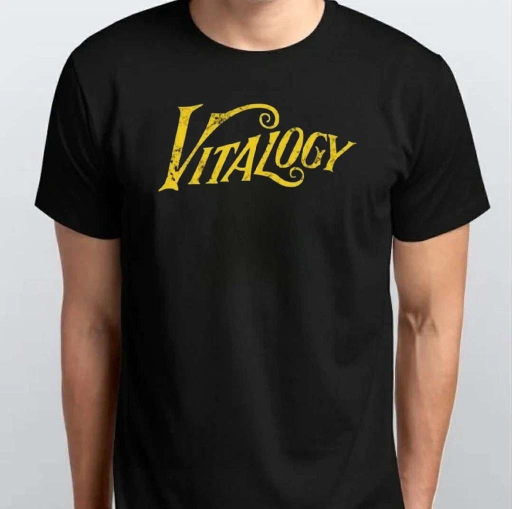 Унисекс Черная Винтажная Футболка с Логотипом 'Vitalogy'