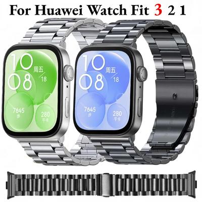 Металлический ремешок для умных часов Huawei Watch Fit 3, браслет из нержавеющей стали, ремешок для Huawei Watch Fit 2 1, аксессуары Correa