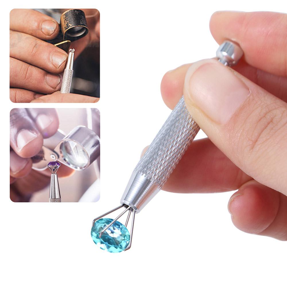 Stainless Steel Four-claw Clip Slender IC Extractor Pickup Gem Clamp Gripper Grasp Parts