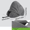 Adjustable Drawstring Hooded Travel Pillow Removable Travel Neck Cushion  Car Trips