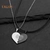 1 Pair Couple Matching Necklaces Heart Pendant Love Symbol Electroplated Alloy Anniversary Valentines Day Gift Neck Jewelry