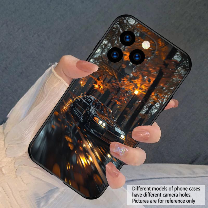 Машина в дождь Для iPhone 16 E 15 P ro 14 13 Plus 12 mini 11 Pro Max XR Xs M ax X 7 8 6 6S 2022 16E силиконовый мягкий чехол для телефона