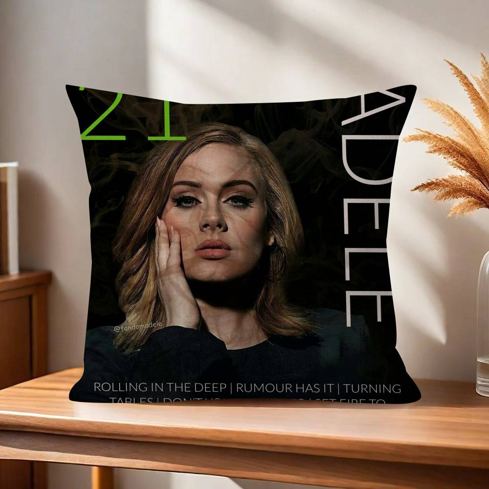 Singer Adele black Pillow Covers Cartoon Sofa Decorative Home Doublesided Printing Short Plush Cute Cushion Cover