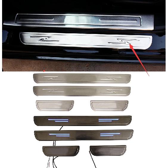 Stainless Steel LED Door Sill Strip Anti-scratch Plate Car Welcome Pedal Protective Cover For Honda Accord 9th 14-17 Car