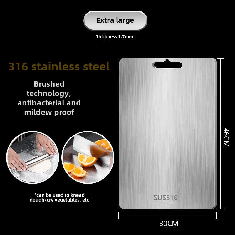 Разделочная доска из антибактериальной нержавеющей стали 316: Немецкая утолщенная, устойчивая к плесени, большая бытовая рулонная панель