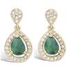 [L4657] - Gold Plated 'Sissi' Emerald White Gold Earrings - 18x10 Mm