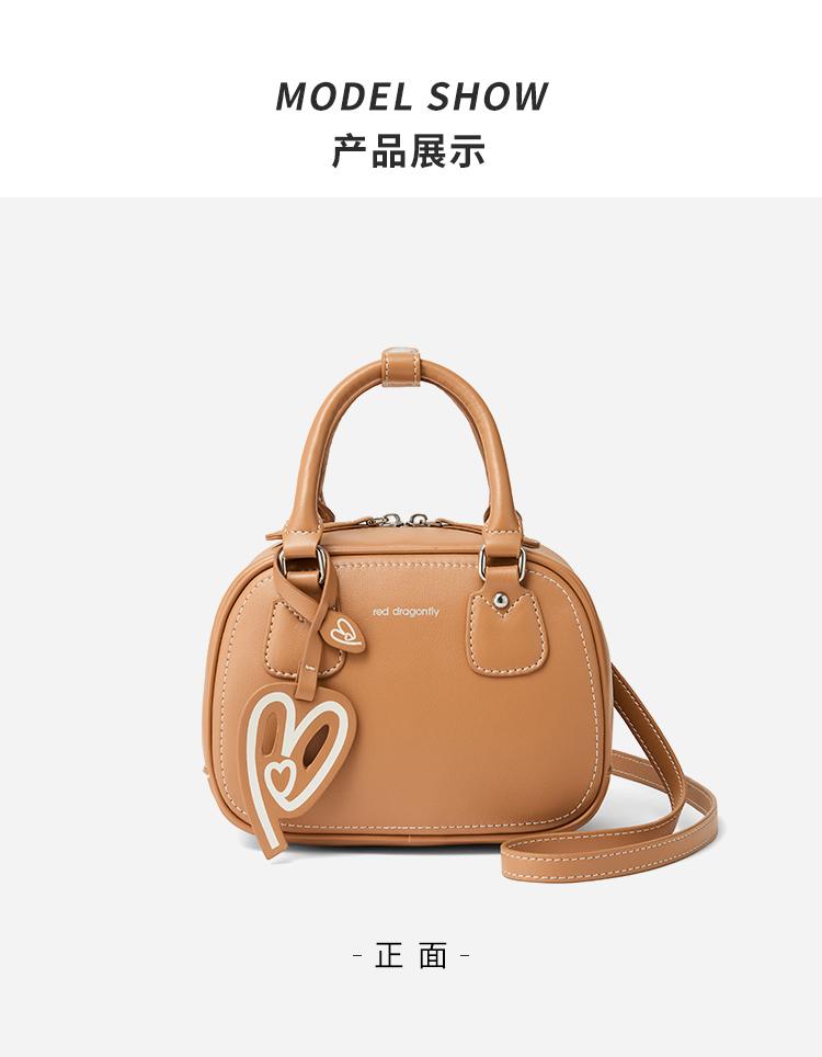 Red Dragonfly 2026 New Large Capacity Boston Bag Commuter Versatile Crossbody Bag Fashion Handbag