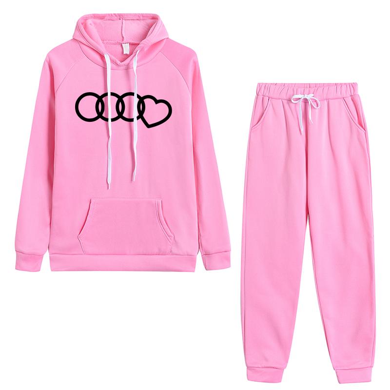 Женские толстовки, костюмы с капюшоном и брюками, высококачественные повседневные спортивные принты для бега трусцой, повседневные модные женские спортивные костюмы, комплект одежды