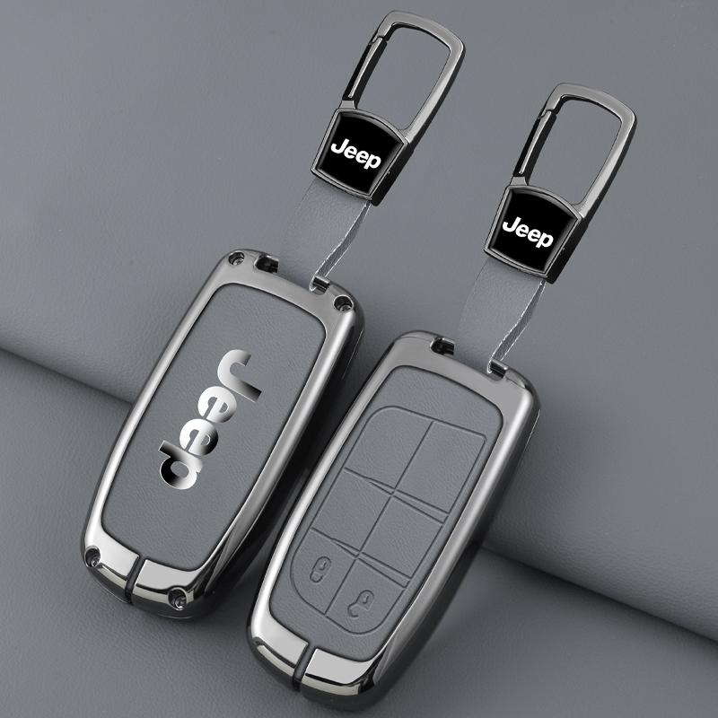 EPY1 Leather Car Key Case Cover Shell For Jeep Renegade Wrangler Patriot Grand Cherokee Compass Liberty WK2 KL MP BU SRT Accessories