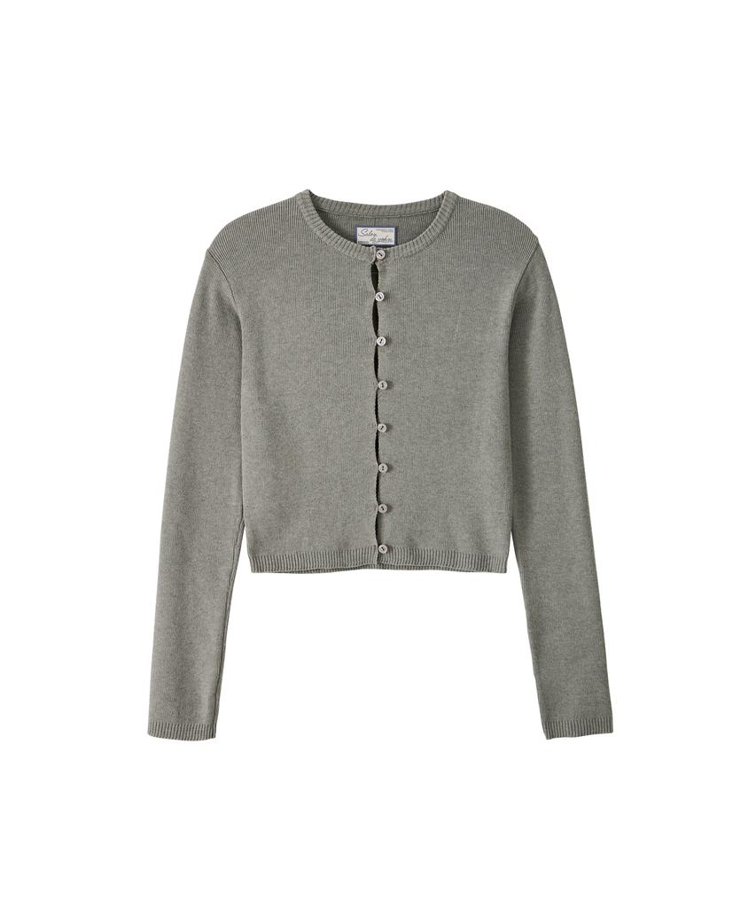 SALON DE YOHN Button Slit Cardigan_ Gray