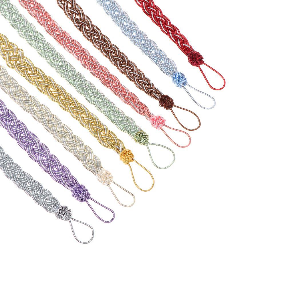 Home Decor Hold Simple Braided Tiebacks Satin Voile Strap Curtain Holder Rope Tie Backs