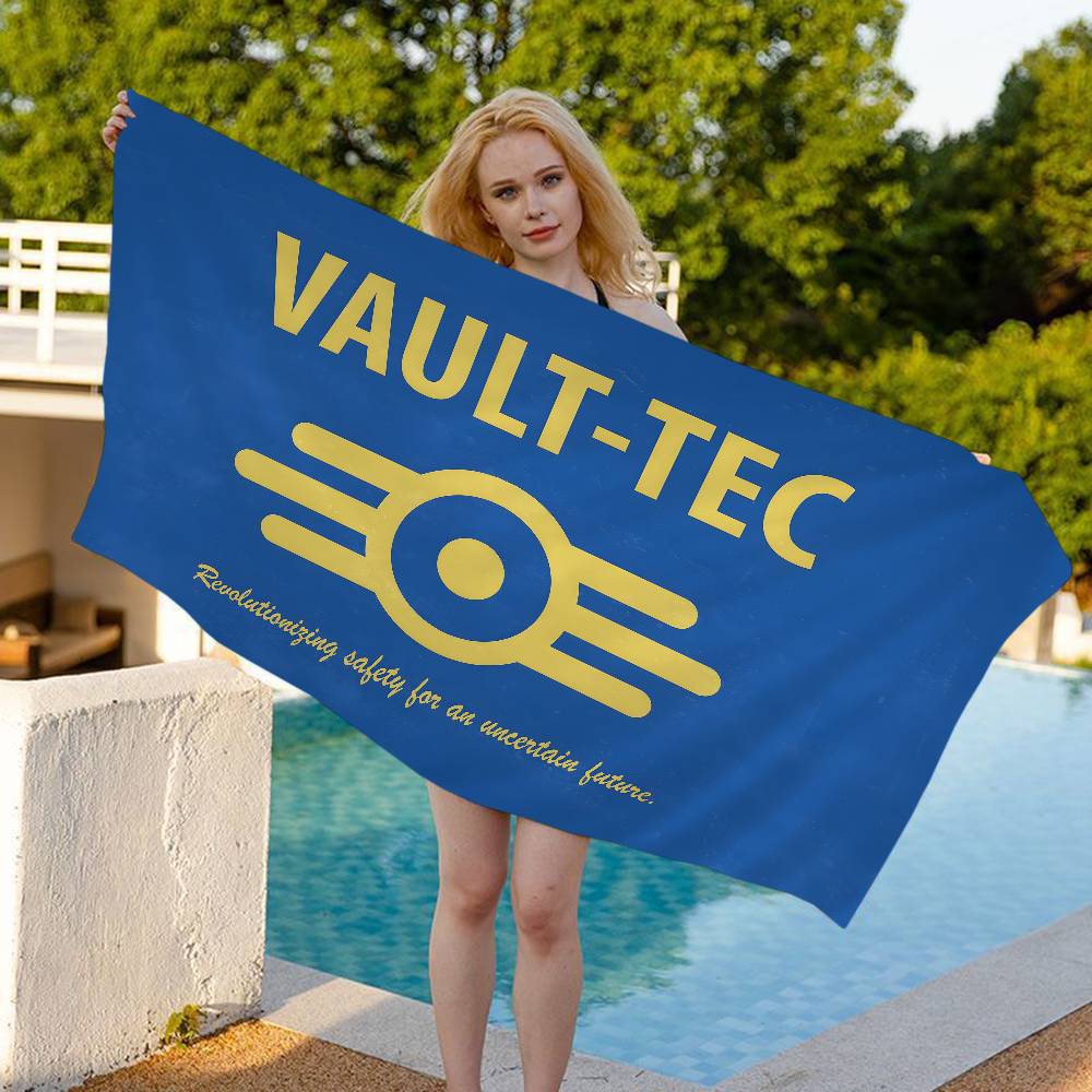 Games V-Vault T-Tec Logo Big Microfiber Beach Towels Quick Dry Towel Sand Beach Towels Pool Towel for Travel Swim Pool Yoga