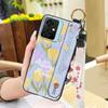 Silicone Flower Phone Case For Blackview Oscal C70 Kickstand Waterproof Dirt-resistant Shockproof Wrist Strap Durable