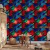 Navy blue, red and burgundy ink wallpaper for living room and bedroom 50x1000