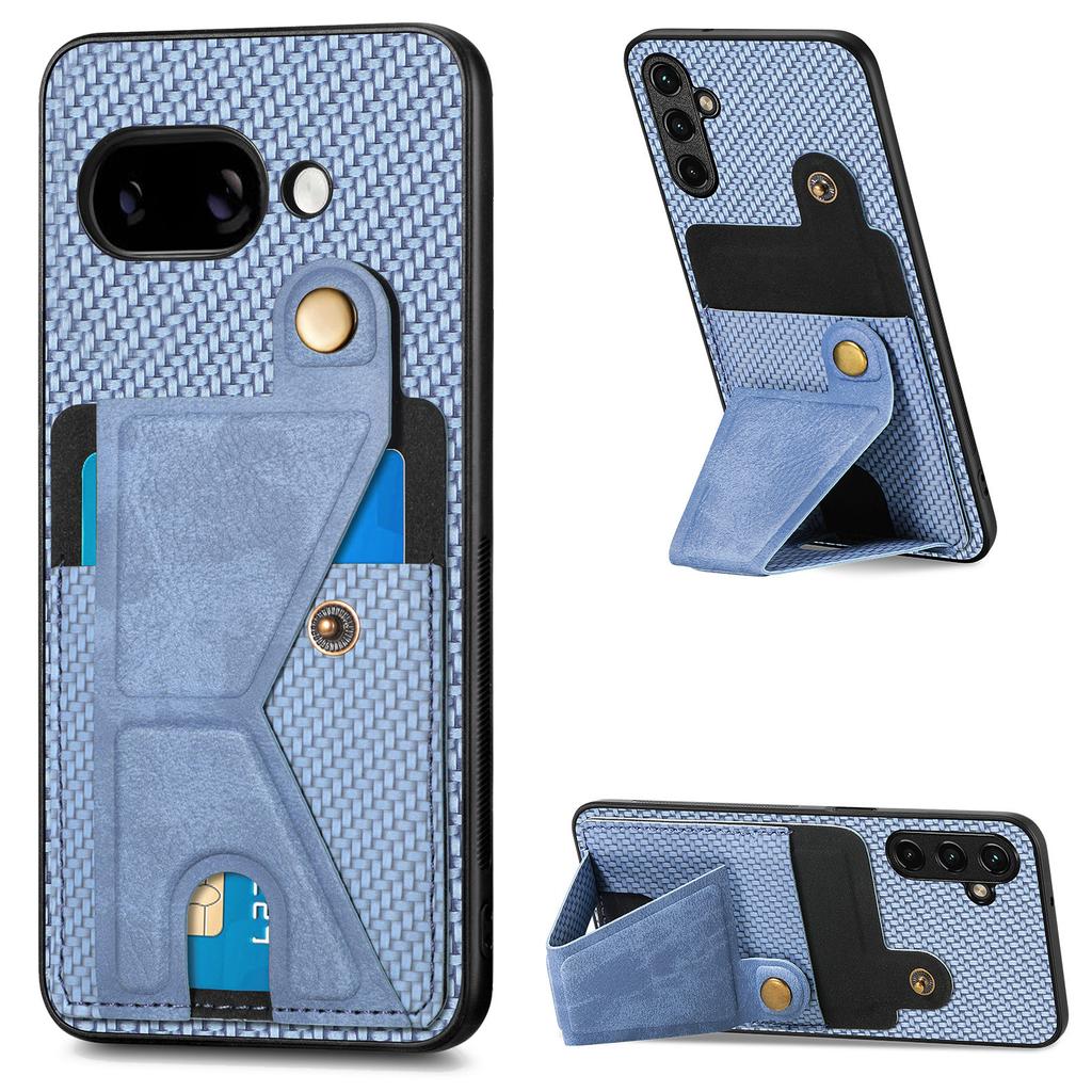 For Google Pixel 9a Case with K-Shaped Kickstand Leather Phone Back Cover
