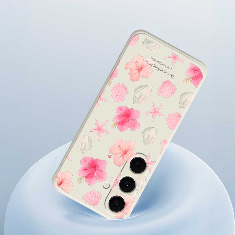 Чехол-накладка для Samsung Galaxy S25 FE с принтом в виде цветущего персика, с прямыми краями, из ТПУ, задняя крышка для телефона