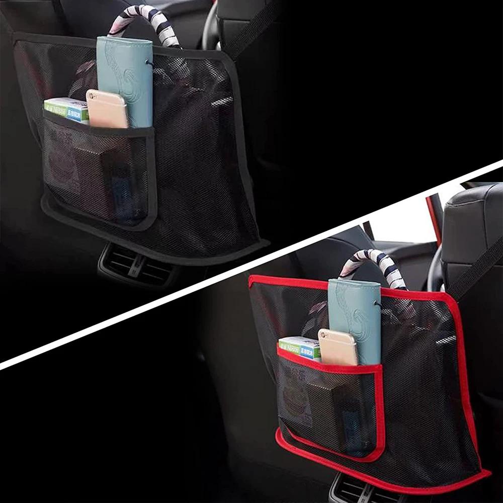 Большой вместительный сетчатый карман для автомобильного сиденья, сумка-держатель, сетчатая задняя сумка между сиденьями, сумка для хранения, органайзер, автомобильные аксессуары
