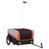 VidaXL Remorque de vélo noir et orange 45 kg fer 94047