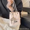 This Year's Popular Fashion Korean Version of Diamond Chain Bag Women's 2025 New Versatile Shoulder Messenger Bag Bucket Bag Tide