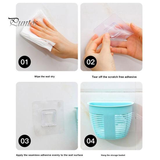 Подвесная настенная корзина без сверления, клейкий держатель для хранения, небольшой мусорный бак, коробка для туалетных принадлежностей для кухни, принадлежности для ванной комнаты