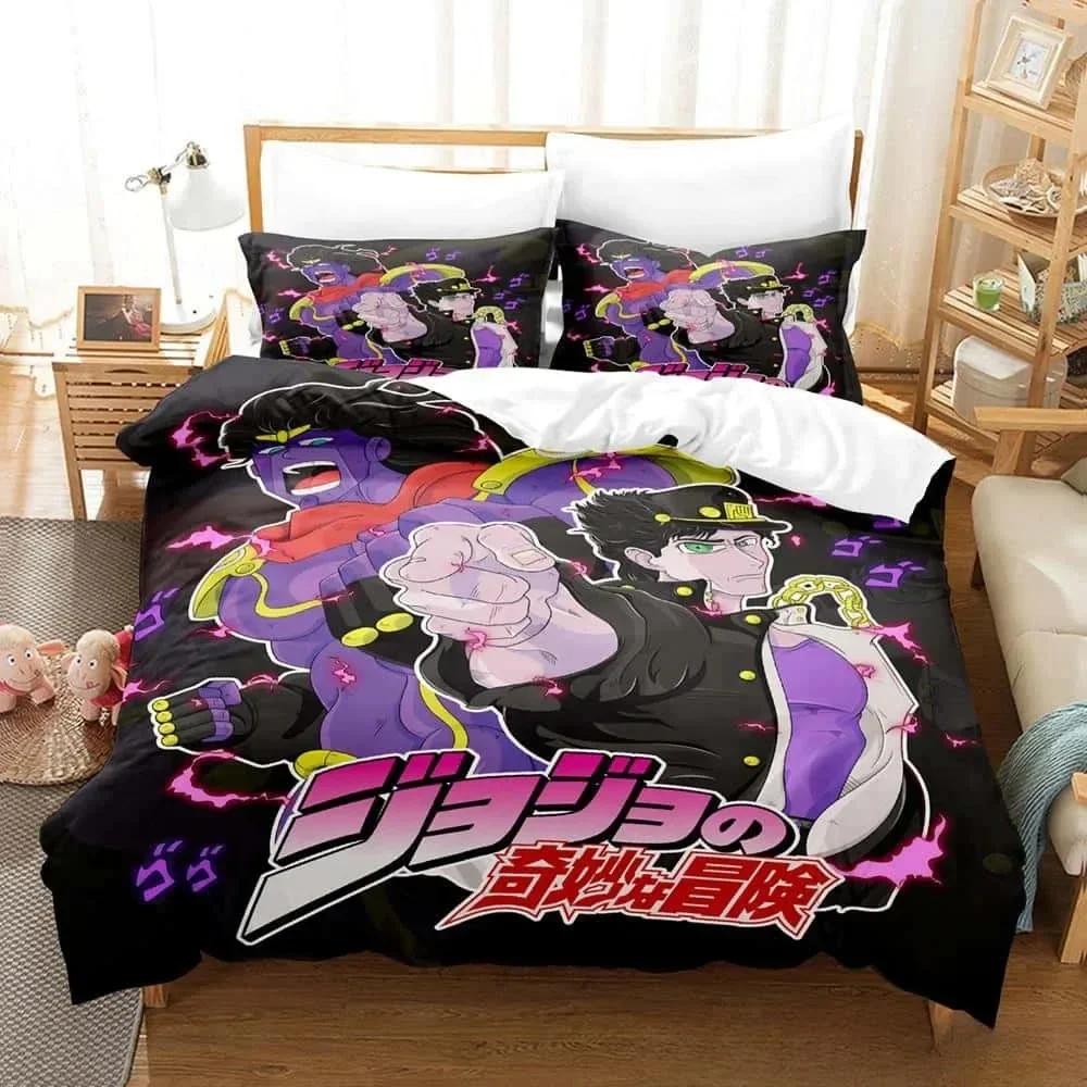 3d Anime JoJo's Bizarre Adventure Bedding Set Printed With Pillowcase Bed Duvet Cover Soft Single Double Queen Super King Size