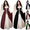 Women's Retro Court Halloween Costume: Medieval Two-Piece Dress for Stage Performance